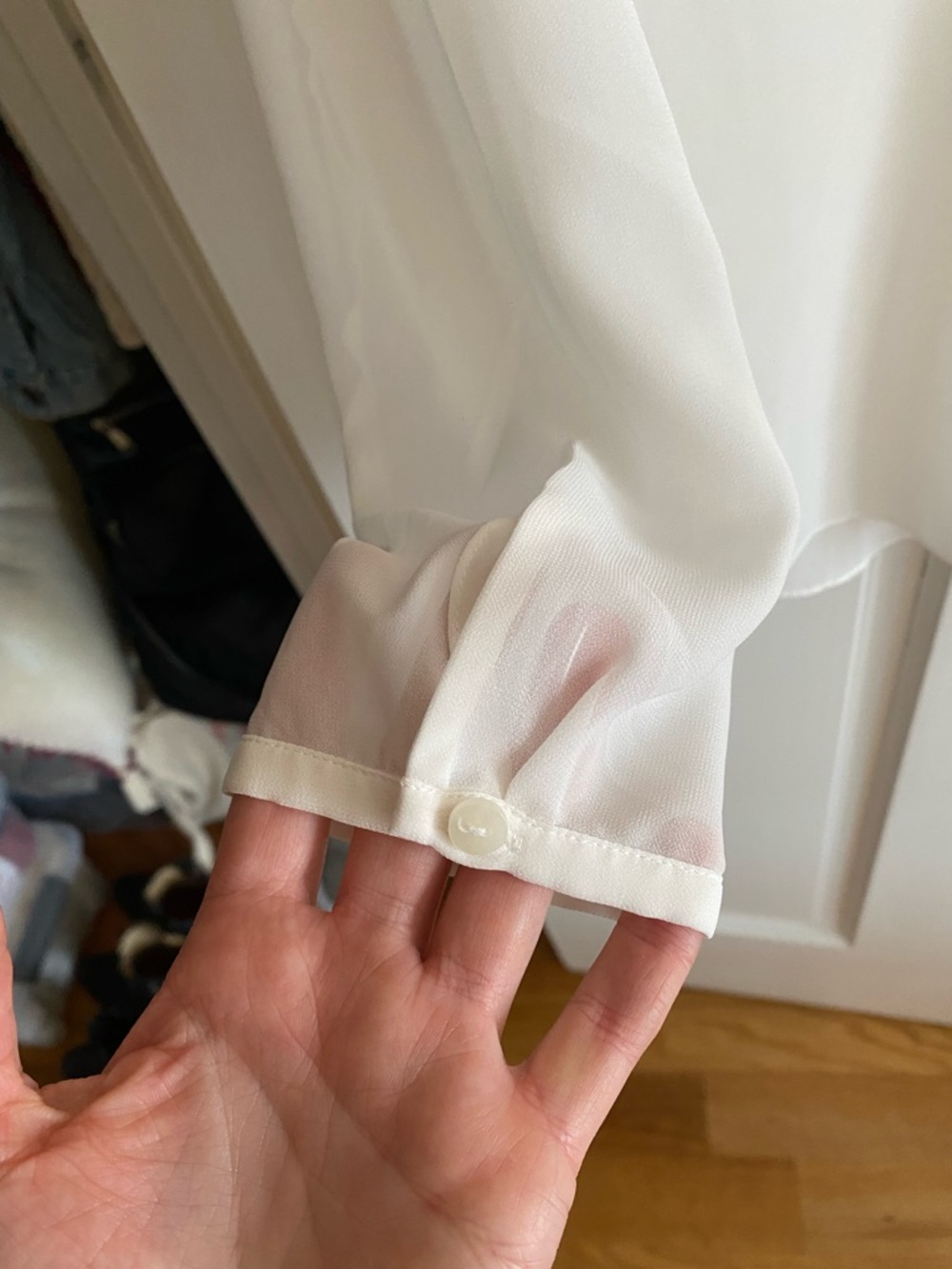 Uniqlo sheer white blouse - Picture 5 of 6